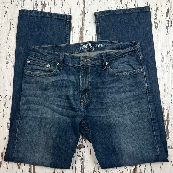 Levi’s Signature by Levi Strauss straight leg stretch Jeans men’s 34x34 med wash - Picture 2 of 6